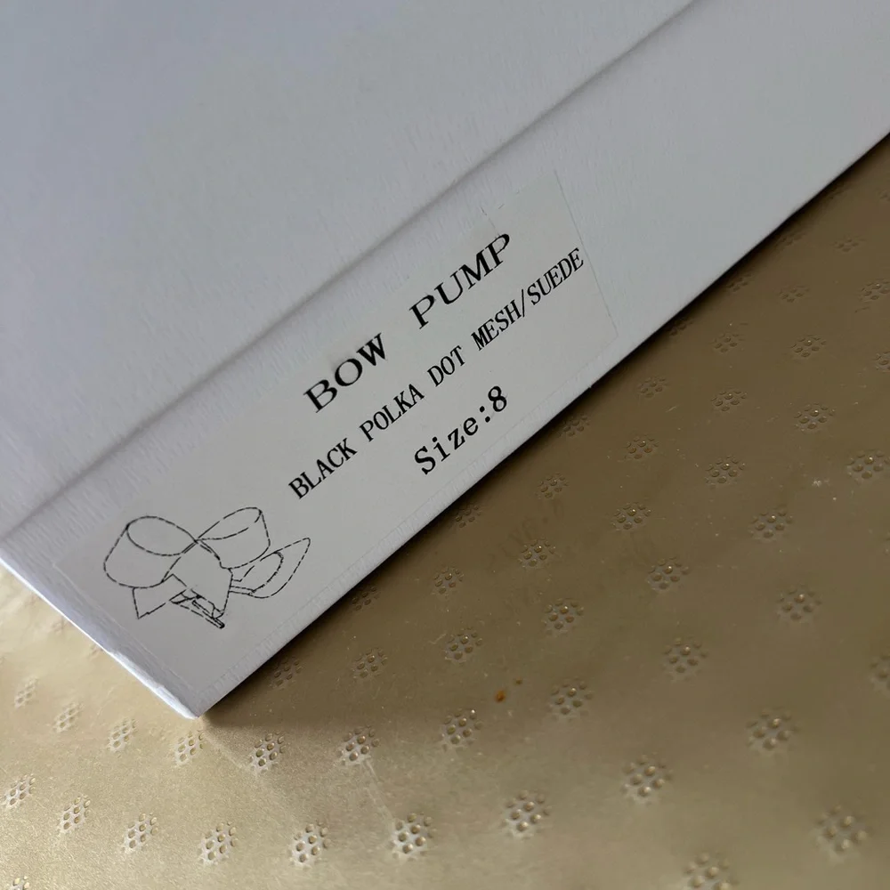 Aminah Abdul Jillil Bow Pump Black Polka Dot Mesh Suede - Picture 13 of 13